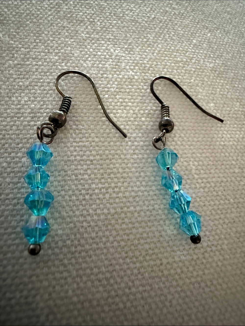 Blue Crystal Drop Earrings by